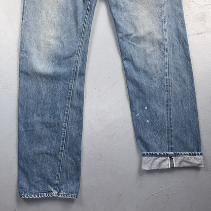 Levis 501 Vintage 80s Redline Selvedge USA XX Jeans Light Wash Act 33x32
