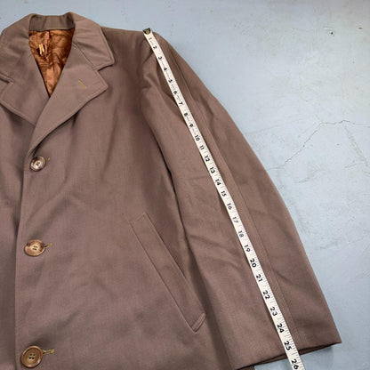 VTG 1930s 1940s Coat Trench Mens 40 Wool Gabardine Like Rockabilly Overcoat