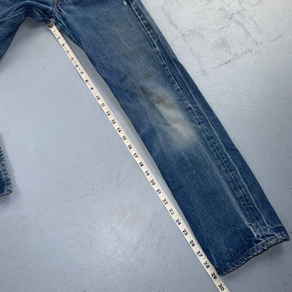 Levis 501 Vintage 80s USA XX Straight Leg Jeans Blue Light Wash 27x34 Act 25x29