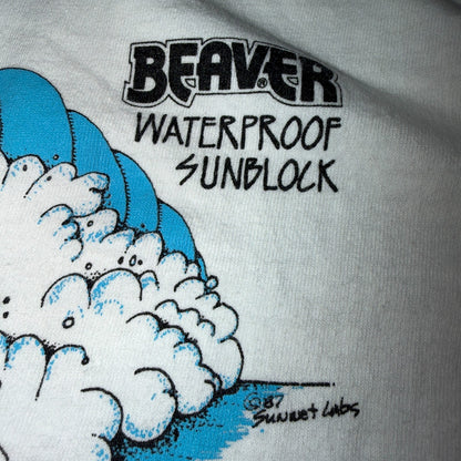 VTG 80s Oregon OSU T Shirt Beaver Waterproof Sunblock Surf Graphic Skate Aloha