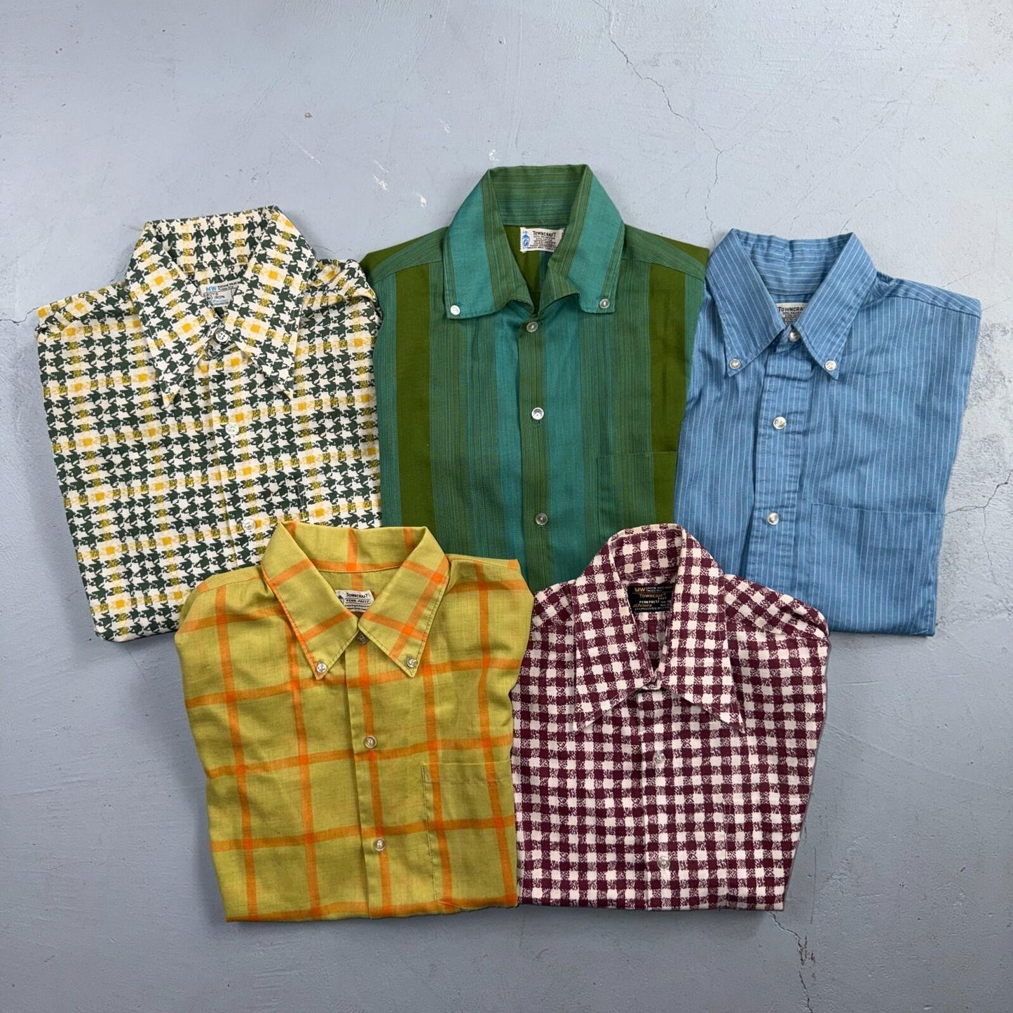 VTG Penneys Boys Button Shirt Size 18 1950s Rockabilly Lot Towncraft 60s Stripes