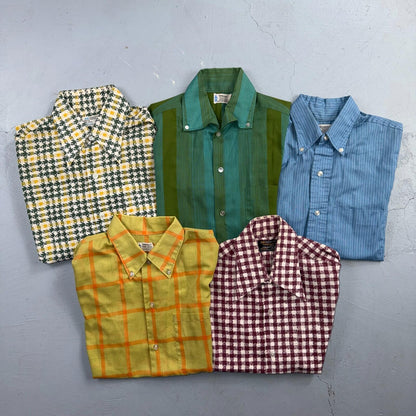 VTG Penneys Boys Button Shirt Size 18 1950s Rockabilly Lot Towncraft 60s Stripes