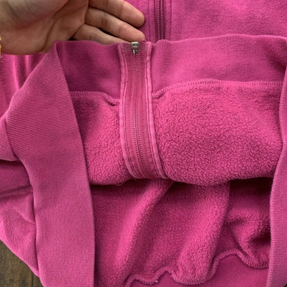 VTG Nike Girls Pink Hoodie Tonal Center Swoosh Promo Rap 90s 80s