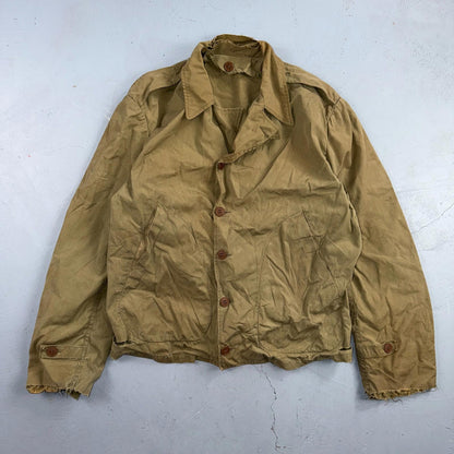 WW2 M41 Army Field Jacket Military 1940s WWII M-1941 Civilian? Unlined Rips