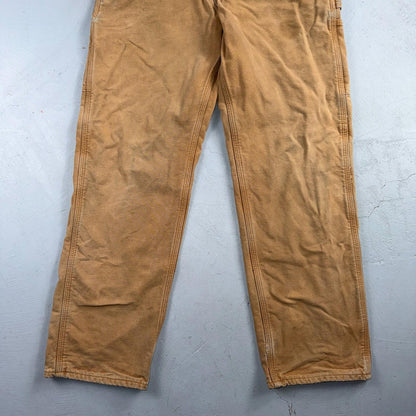 Carhartt Carpenter Pants Duck Canvas Flannel Lined B111 BRN Workwear Men 32x32