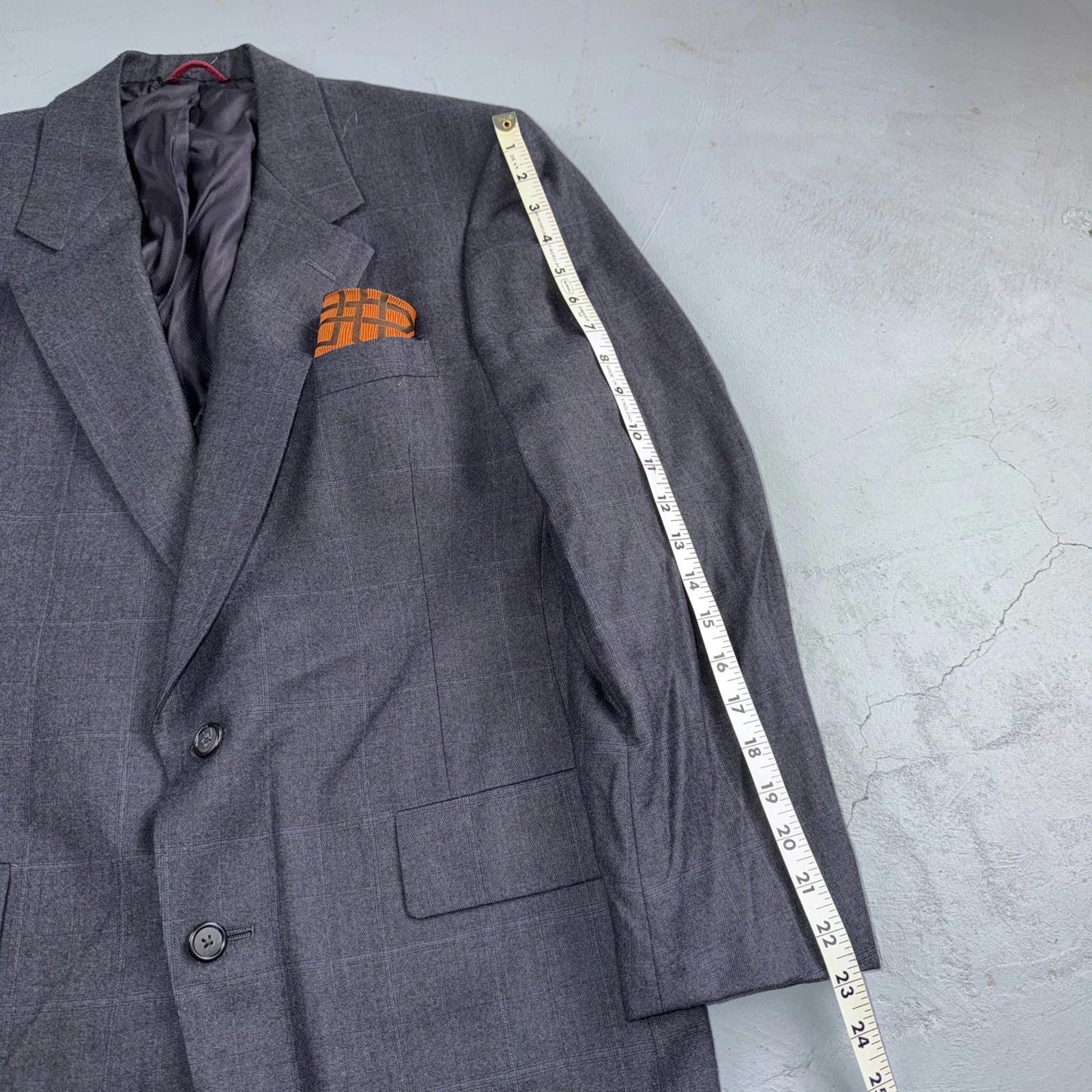 Hart Schaffner Marx Blazer Mens 40 Gray Button Sport Coat Jacket USA