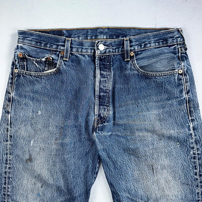Levis 501 Vintage 90s Mexico Straight Leg Jeans 36x32 Y2K Med Wash Act 34x30