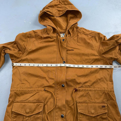 Levis Women High Collar Zip Up Front Karlie Utility Jacket XL Hooded Coat Y2K