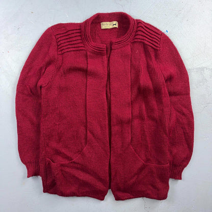 Peruvian Connection Royal Alpaca Women’s Sz. M Open Long Vest Sweater Red