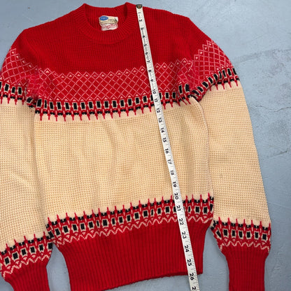 VTG 1950s Pilgrim Sportswear Wool Sweater Small Sears USA Ugly Christmas Novelty