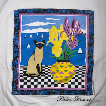 Cats Palm Desert Abstract VTG T Shirt Dreamy Trippy 90s Floral Ocean Photograph