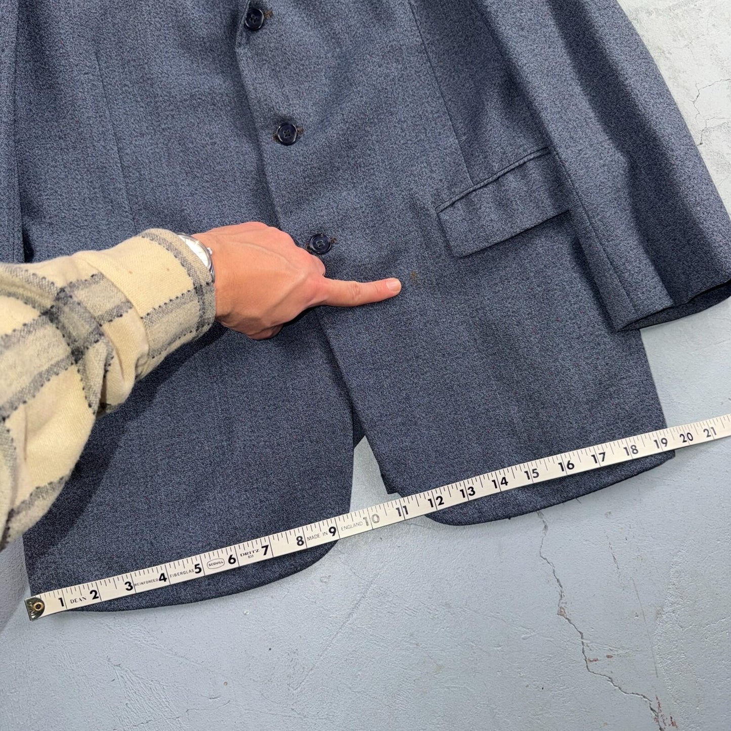 1950s 1960s VTG Mens 2 PC Suit 40 Jacket Coat Pants Blue Union Wool Rockabilly