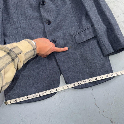 1950s 1960s VTG Mens 2 PC Suit 40 Jacket Coat Pants Blue Union Wool Rockabilly