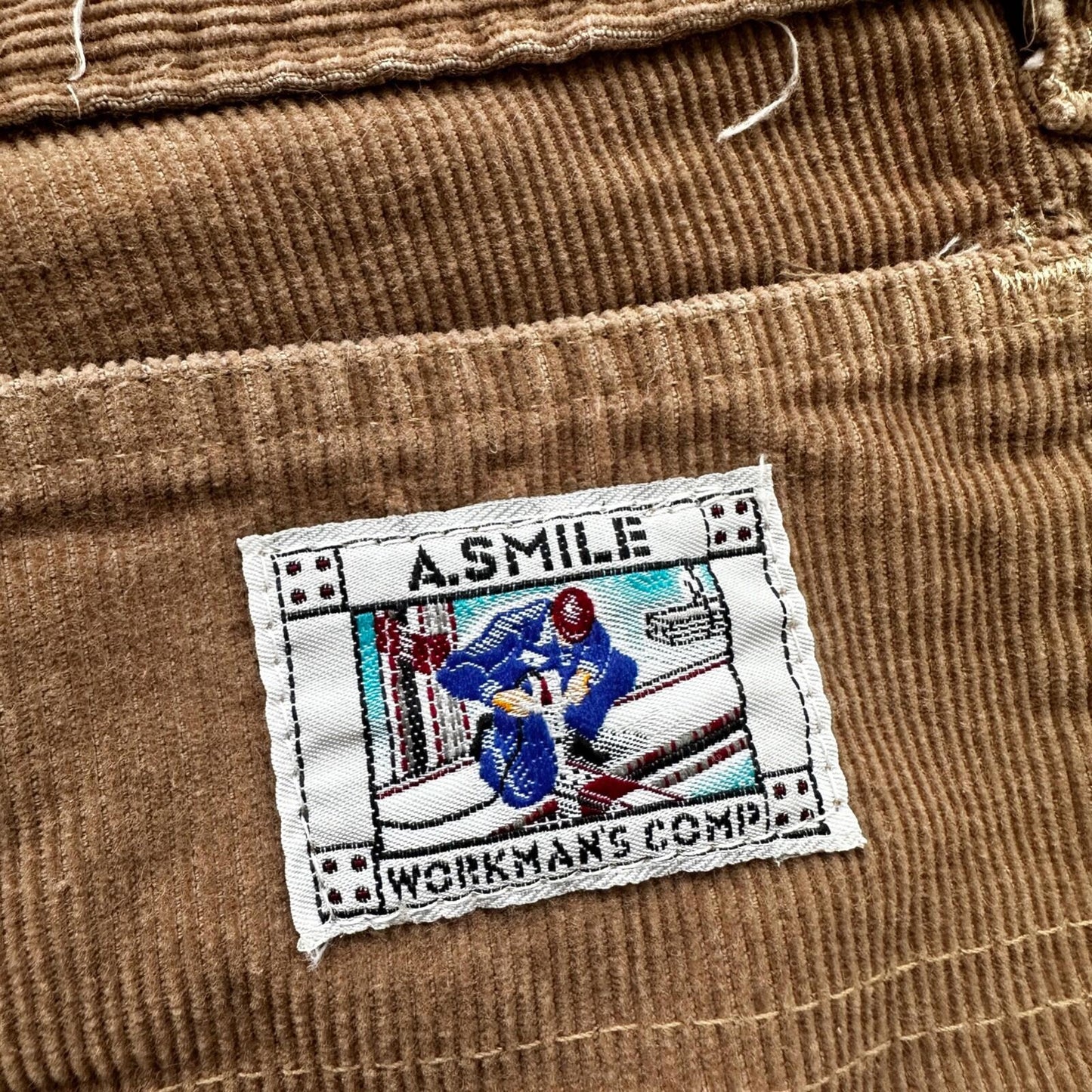 VTG 60s A SMILE USA Brown Corduroy Pants 32 70s 28x25 Capri Cut Cowboy RARE