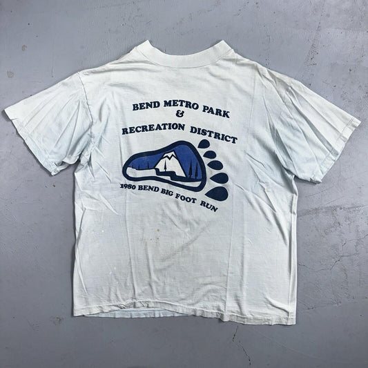 Adidas VTG 1980s Oregon Bend Trefoil T Shirt Blue Size XL 80s Marathon RARE PDX