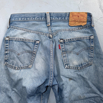 Levis 501 Vintage 80s Redline Selvedge USA XX Jeans Light Wash 30x34 Act 28x29