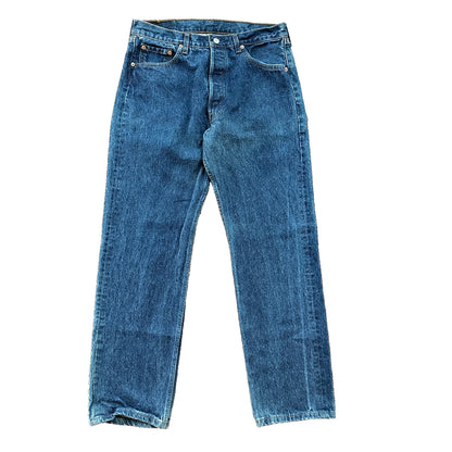 Levis 501 Vintage 90s USA XX Straight Leg Jeans Blue Med Wash 34x32 Act 31x30