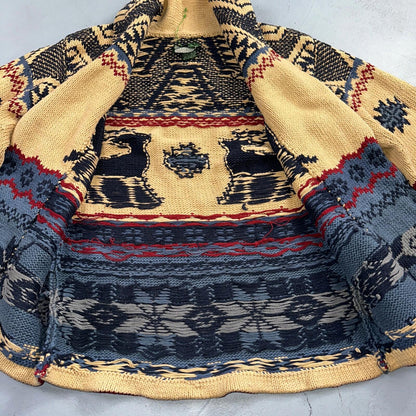 Polo Ralph Lauren Vintage 90s Hand Knit Polo Country Jacket Cardigan Small Shawl