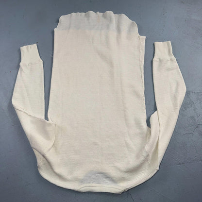 Vintage Hanes Green Tag Waffle Knit Thermal Shirt 70s M Long White 1970s White
