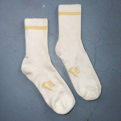 VTG 80s Nike Quarter Socks Swoosh USA White Yellow Air Max 1 1986 RARE