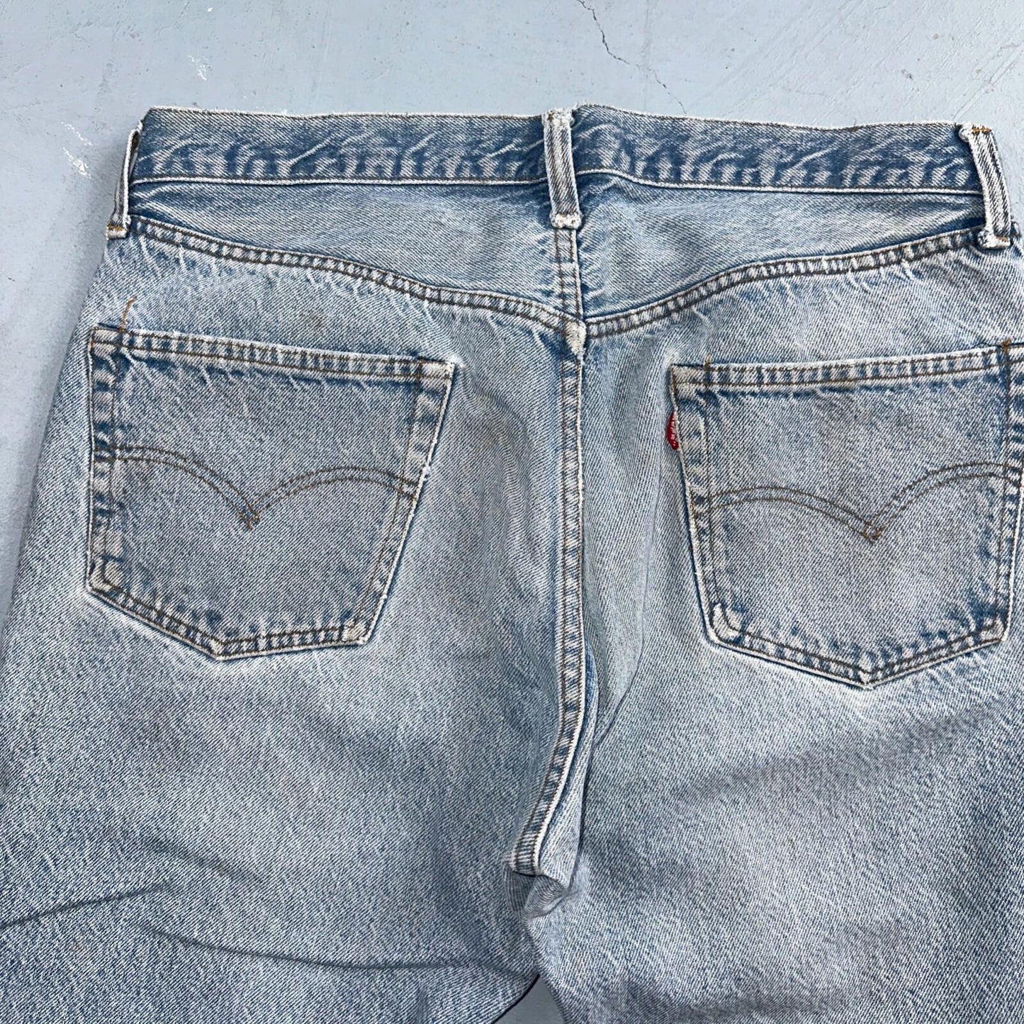 Levis 501 Vintage 80s USA XX Straight Leg Jeans Blue Light Wash 38x33 Act 34x29
