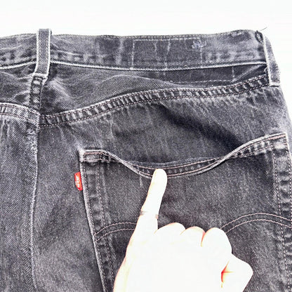 Levis 501 Vintage Y2K Mexico XX Straight Leg Jeans Black Wash 34x31