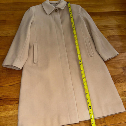 Vintage Calvin Klein Tan Wool Blend Button 2 Pocket Jacket Pea Coat Size 12