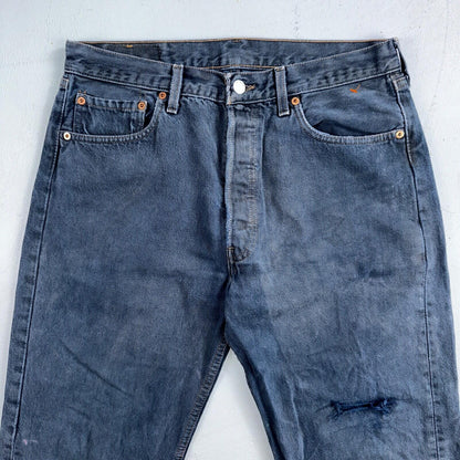 Levis 501 Vintage 90s USA XX Straight Leg Jeans Blue Overdyed 33x30 Act 32x29