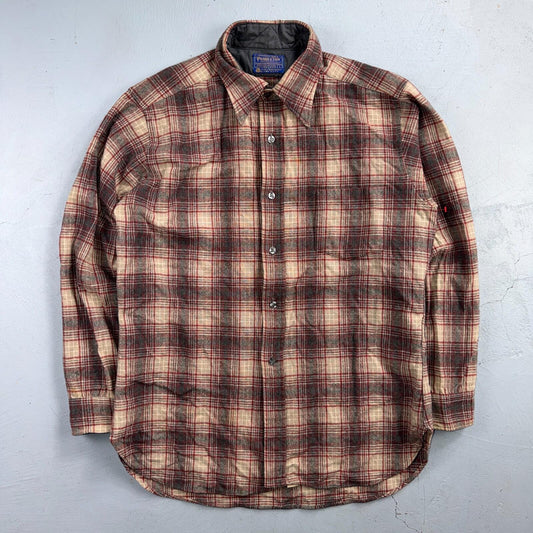Pendleton Shirt L Red VTG Virgin Wool Preppy Fireside 60s 70s Outdoors Mens