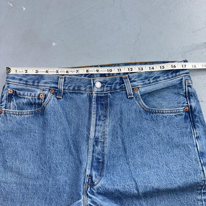 Levis 501 Vintage 90s USA XX Straight Leg Jeans Blue Med Wash 36x30 Act 34x29