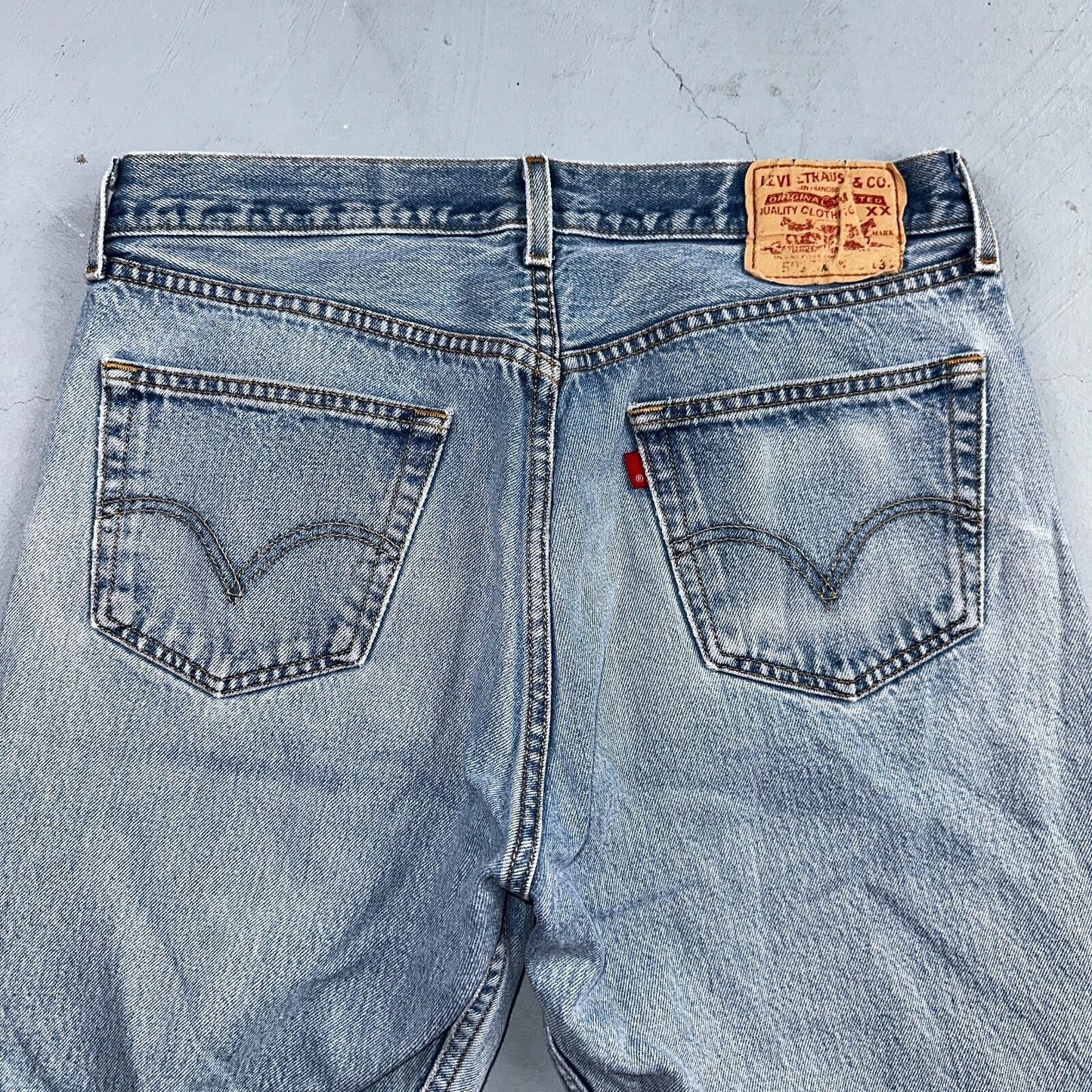 Levis 501 Vintage 90s XX Straight Leg Jeans Y2K Light Wash 36x34 Act 33x30