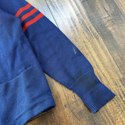 Vintage Men's Varsity Letter Sweater 50s Cardigan Grewe Sz 40 Rockabilly Wool