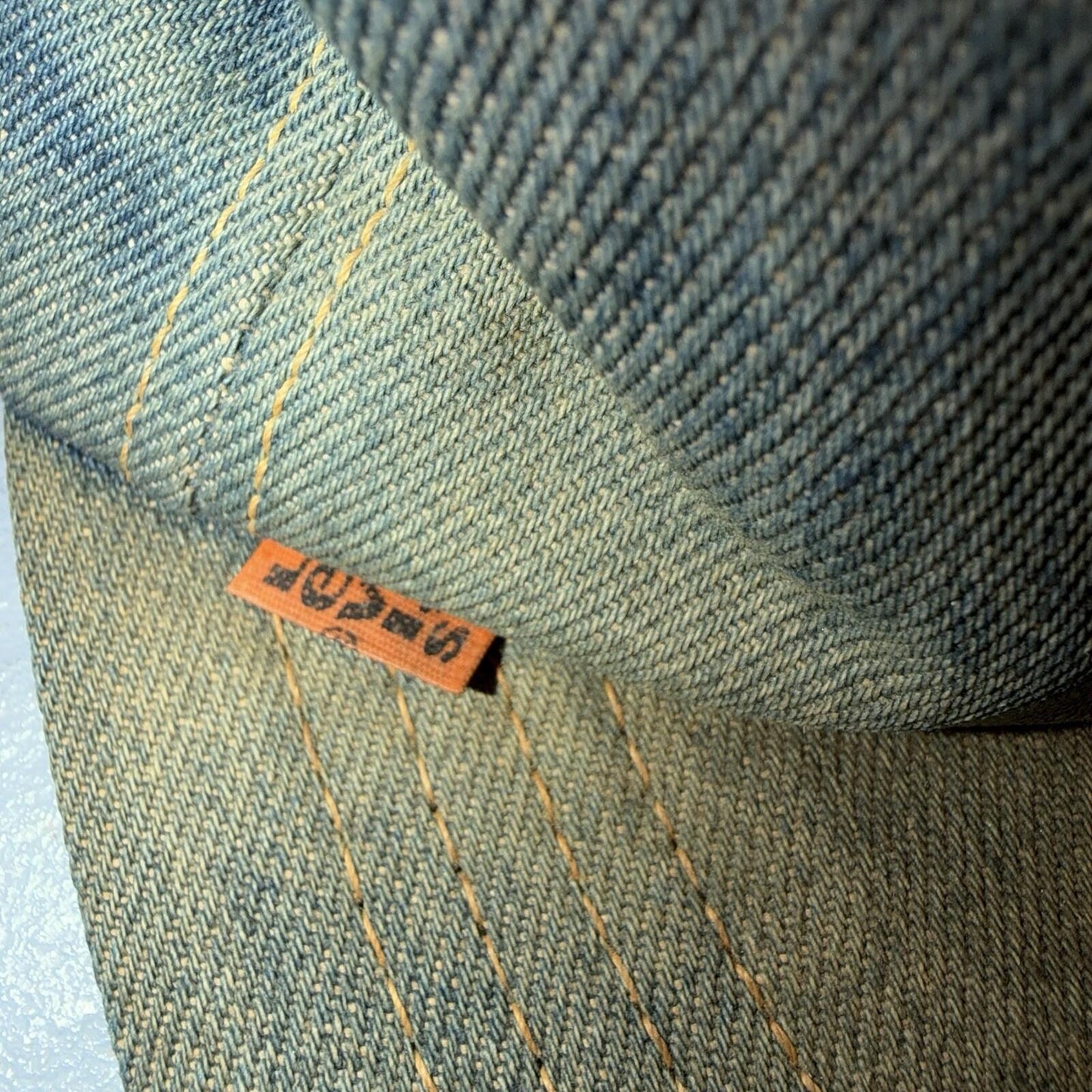 Vintage 70s Levi Strauss Denim Orange Tab Trucker Jean Cotton Snapback Hat