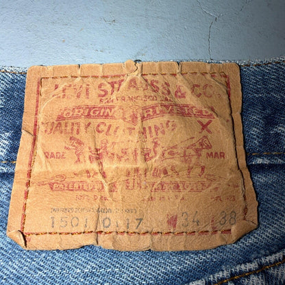 Levis 501 Vintage 80s Redline Selvedge USA XX Jeans Light Wash 34x38 Act 31x33