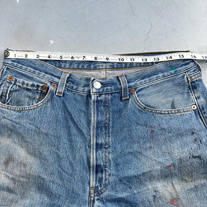 Levis 501 Vintage 90s Poland Straight Leg Jeans Blue Med Wash 34x34 Act 32x33