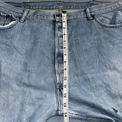 Levis 501 Vintage Y2K XX Straight Leg Jeans Rips Blue Light Wash 46x32 Act 42x28