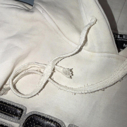 VTG Southpole Hoodie Mens M White Urban Streetwear Drawstring Spell Out Y2K