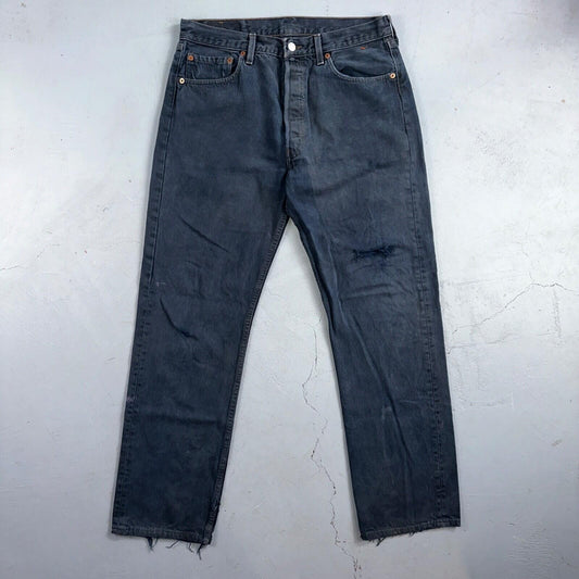 Levis 501 Vintage 90s USA XX Straight Leg Jeans Blue Overdyed 33x30 Act 32x29
