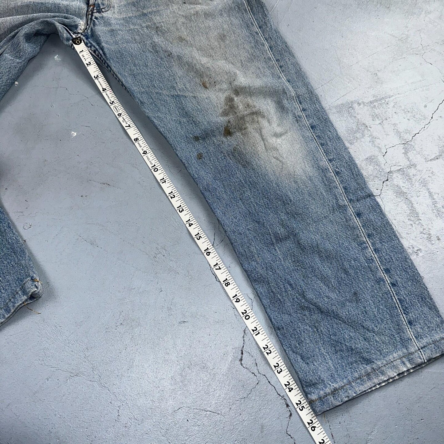 Levis 501 Vintage 90s Mex XX Straight Leg Jeans Blue Light Wash 36x30 Act 35x25