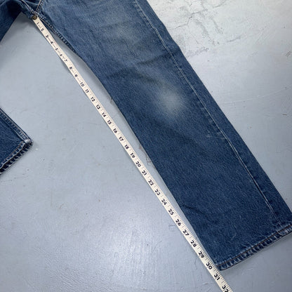 Levis 501 Vintage 90s USA XX Straight Leg Jeans Blue Med Wash 33x34 Act 31x31