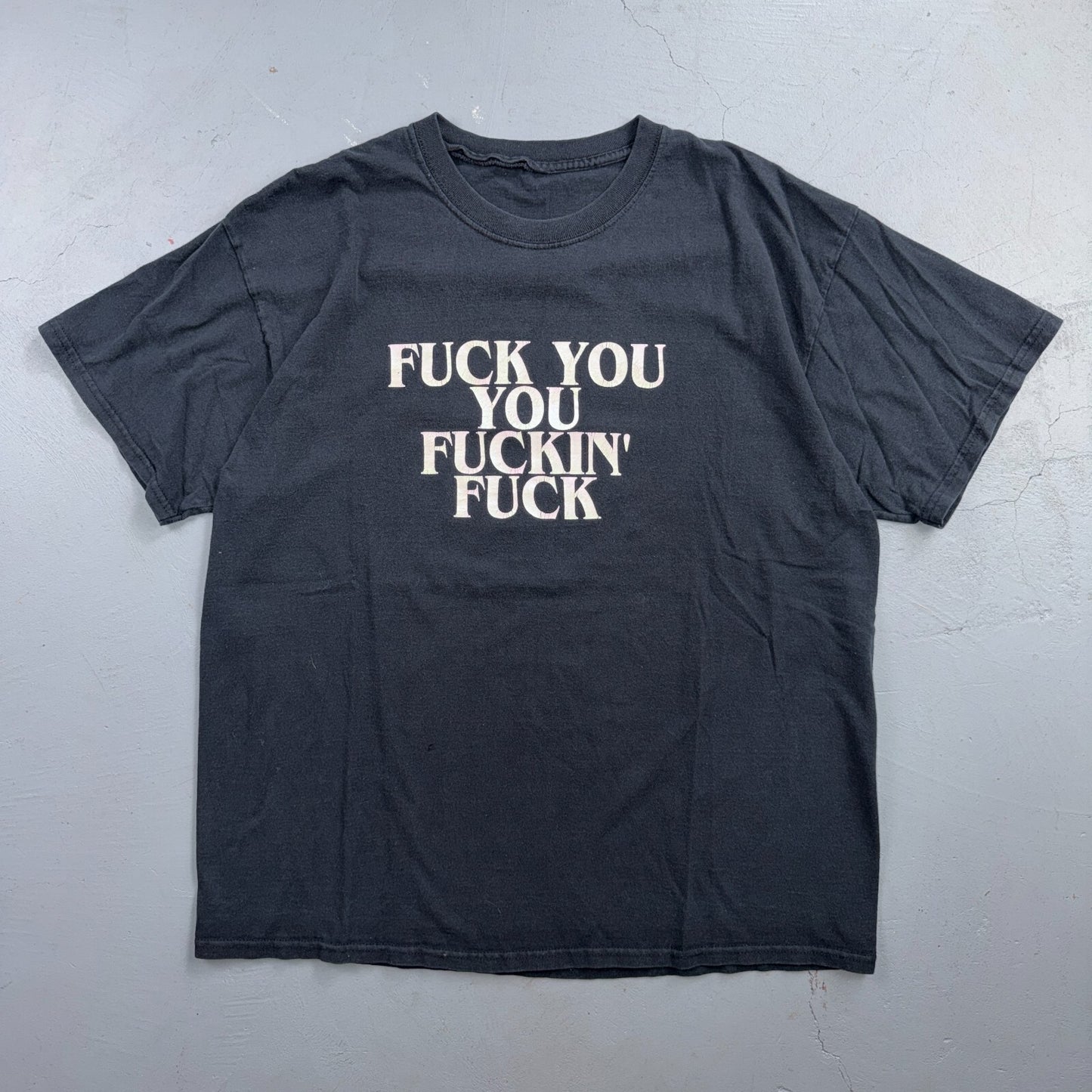 Sik World F*ck You VTG T Shirt Y2K Crazy Quote Offensive Humor Expose Text Band