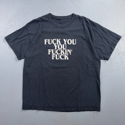 Sik World F*ck You VTG T Shirt Y2K Crazy Quote Offensive Humor Expose Text Band