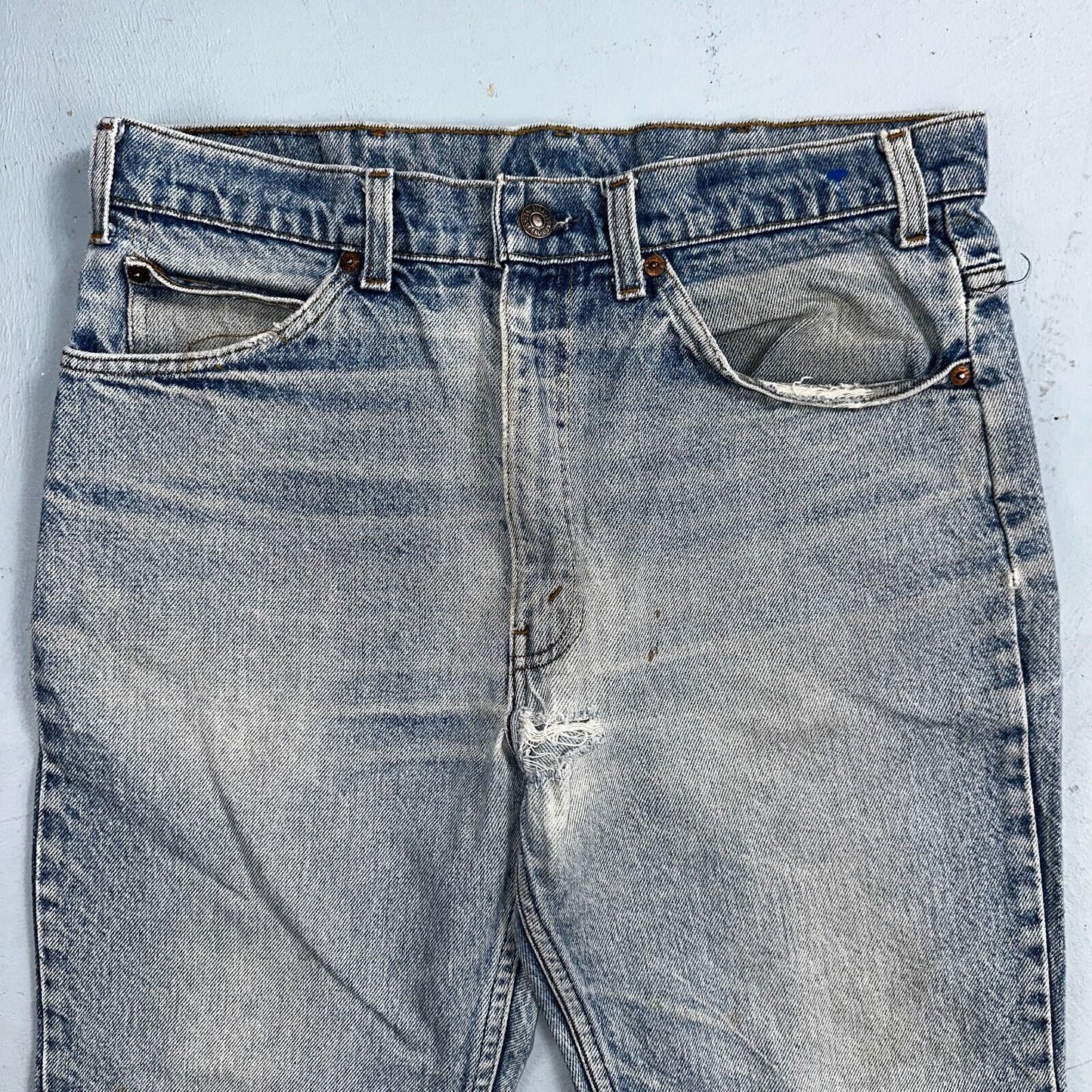 Levis 517 Vintage 80s USA Orange Tab Bootcut Flare Blue Worn Jeans Act 32x27