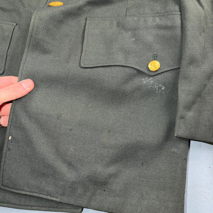 US Army Korean War Officer Suit 1950s Armored Hell Wheels Patch 37R VTG Jacket