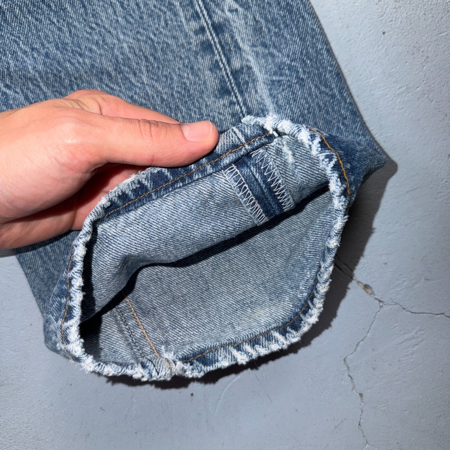 Levis 501 Vintage 90s USA XX Straight Leg Jeans Blue Light Wash 38x34 Act 34x29