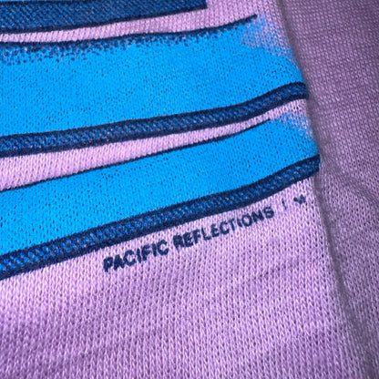 Hawaii Graphic Single Stitch VTG T Shirt Sunset Palm Trees Purple 90s Graphic