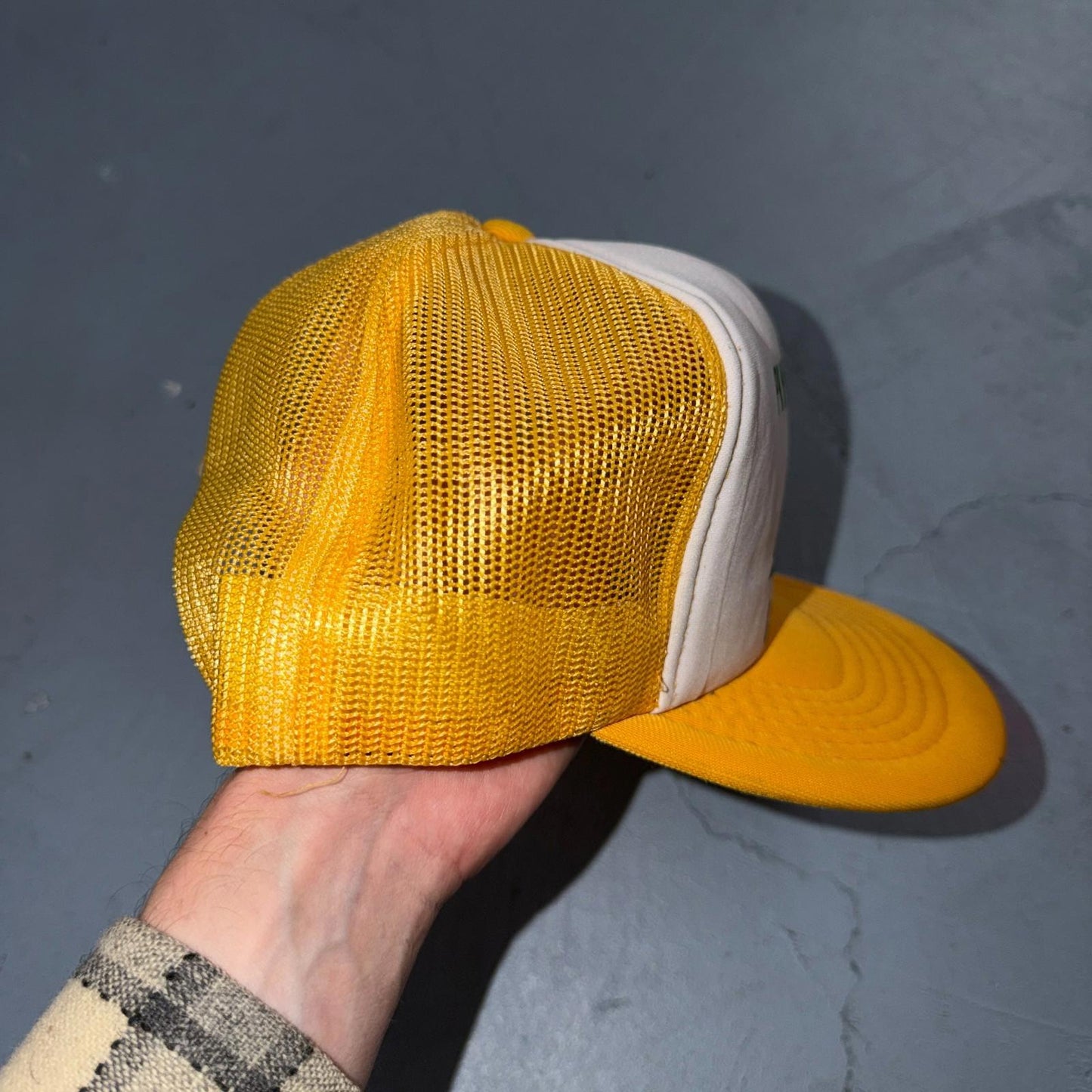 Pine Valley California VTG Hat Baseball Cap Snapback Trucker Yellow Trees 1980s