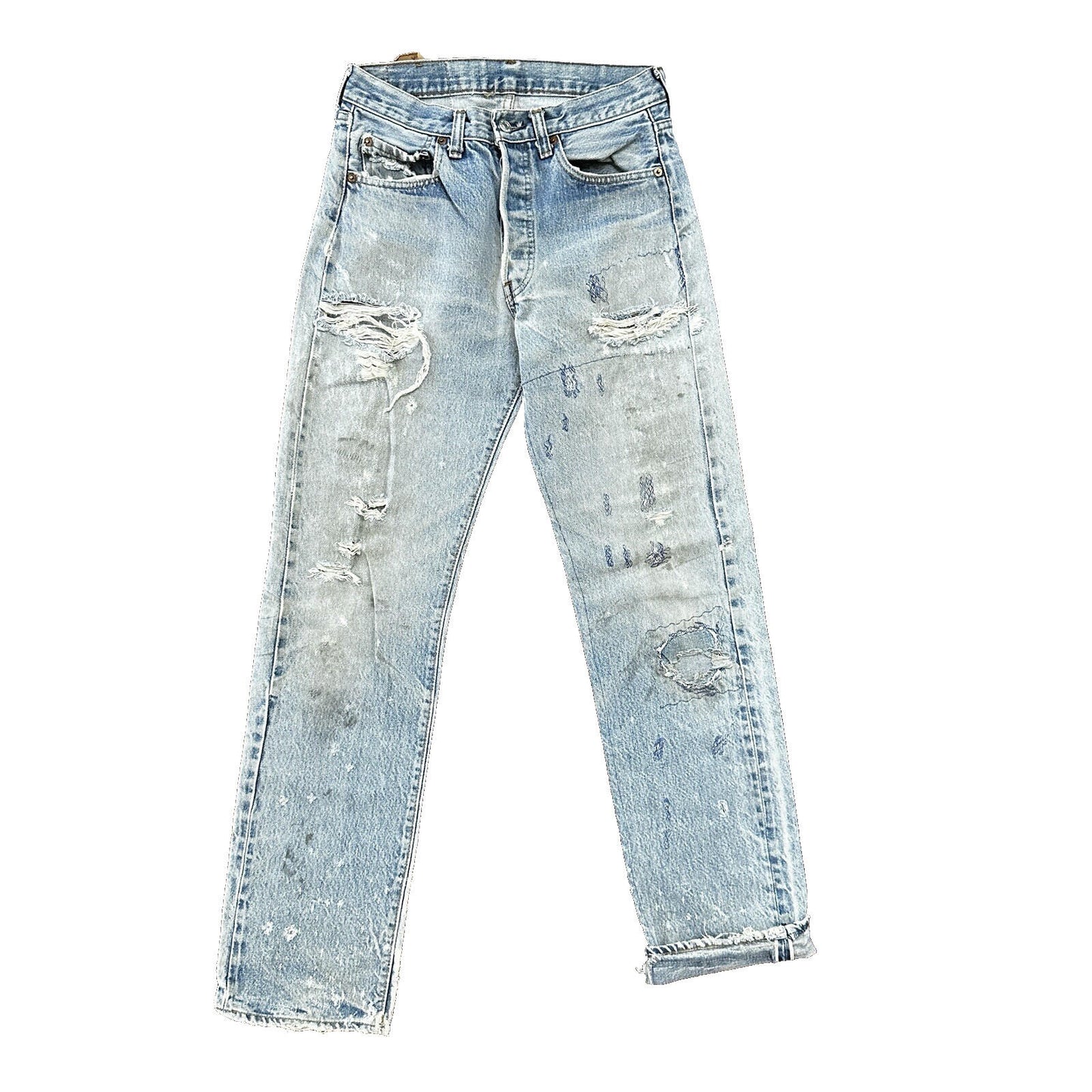 Levis Vintage 80s Redline Selvedge USA 501 XX Jeans 66 70s Light 30x36 Act 27x30