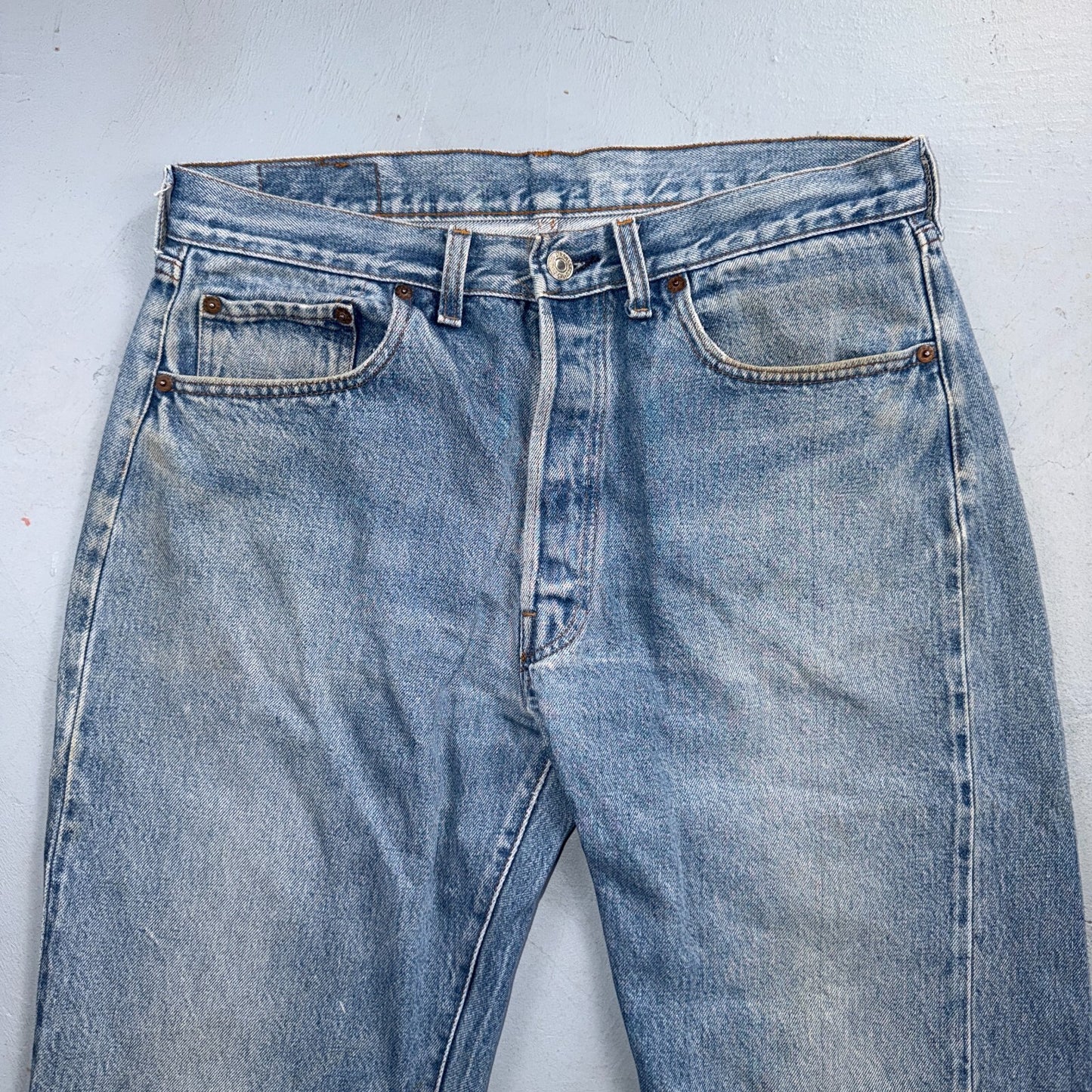 Levis 501 Vintage 80s Redline Selvedge USA XX Jeans Light Wash Act 33x32