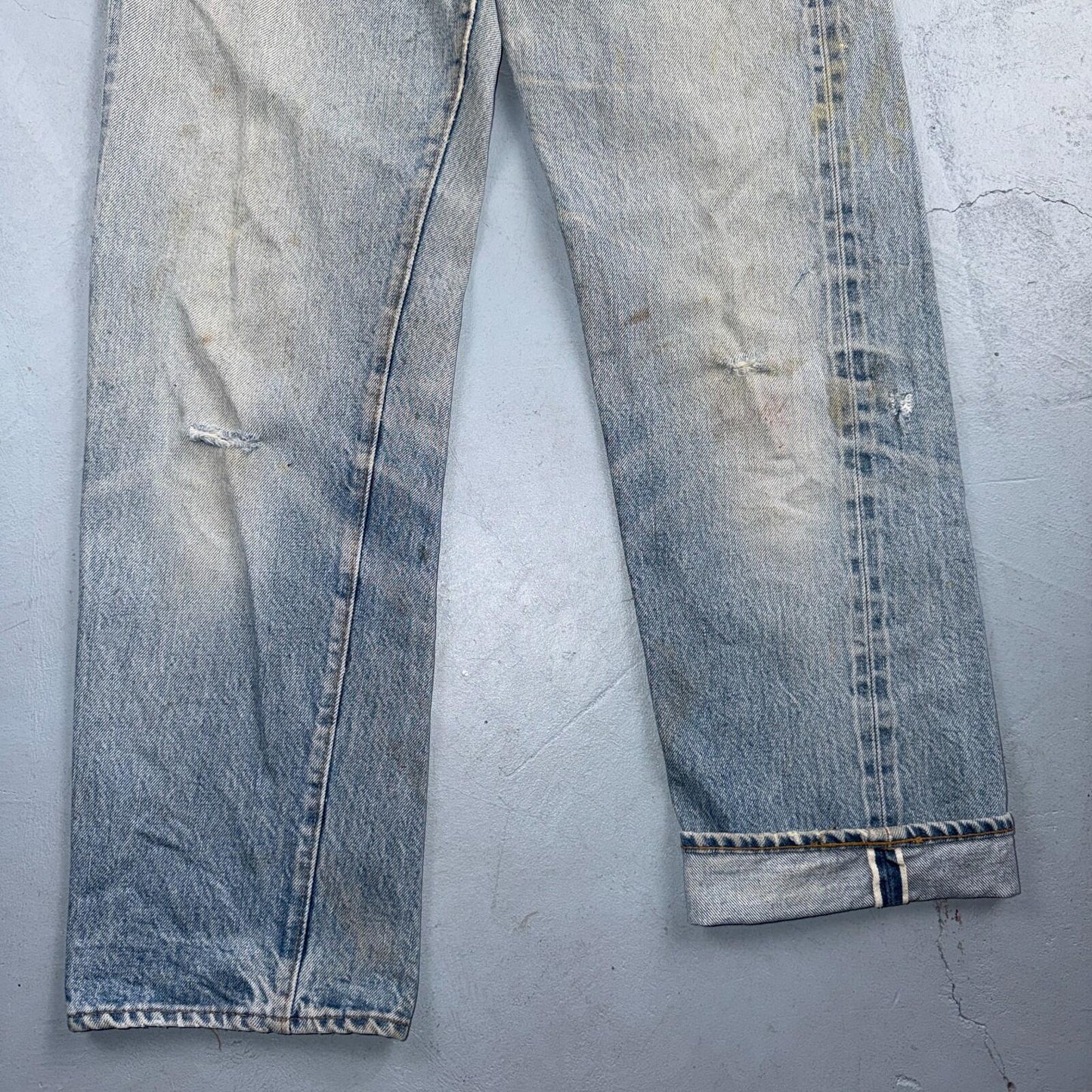 Levis 501 Vintage 80s Redline Selvedge USA XX Jeans Light Wash Act 28x27